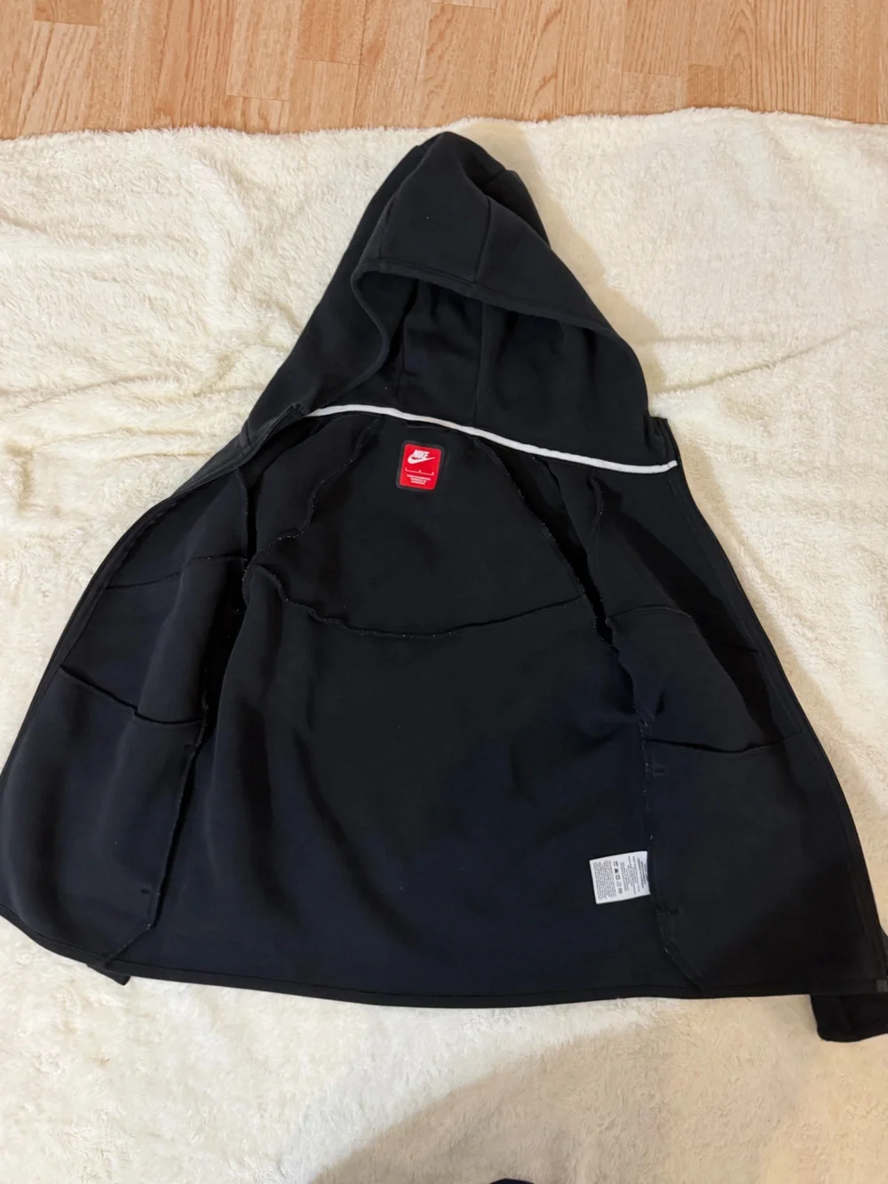Nike Sportswear Tech Fleece Black Kids Full-Zip Hooded Jacket Kids Size Large